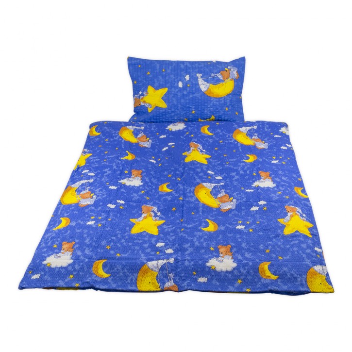 Kinderbettwäsche Blau Baumwolle Seersucker